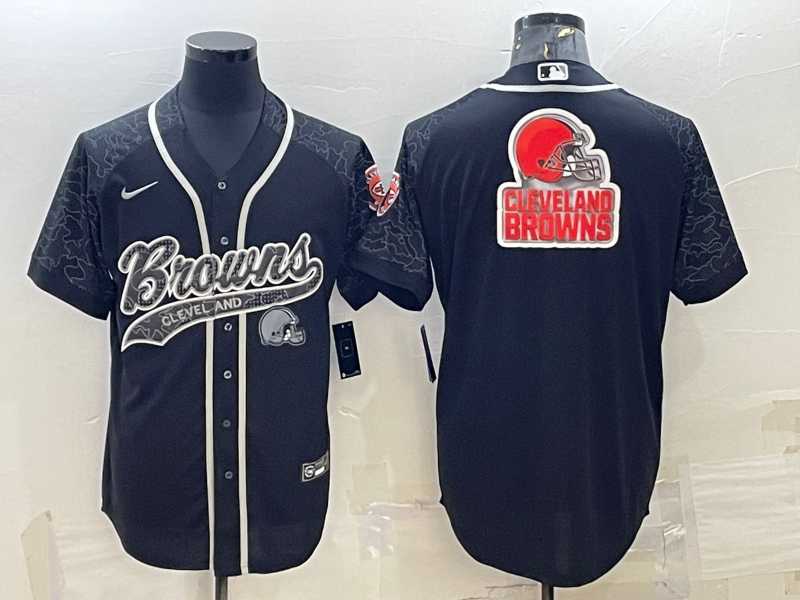 Men's Cleveland Browns Black Reflective Team Big Logo With Patch Cool Base Stitched Baseball Jersey,We sell and wholesale Men's Cleveland Browns Black Reflective Team Big Logo With Patch Cool Base Stitched Baseball Jersey on line form chian!
